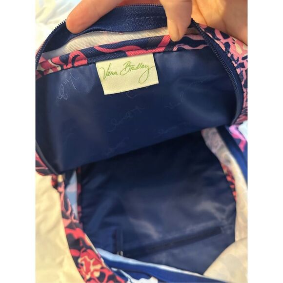 Vera Bradley Women's Floral Lighten Up Essential Backpack Blue Pink - Picture 3 of 5